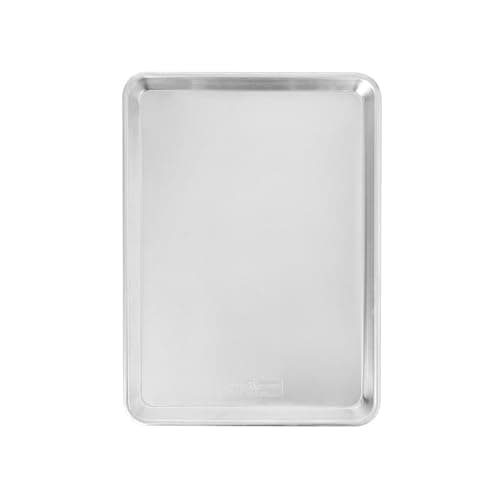 Nordic Ware natural aluminum half-sheet pan with rolled edges.